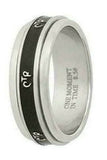 J37 Mormon LDS Unisex CTR Ring Wide Black Stainless Steel Size 4- 10 One Moment In Time