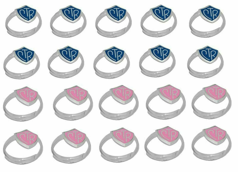 H14B - H14P Mormon LDS Unisex CTR Adjustable CTR Ring 20 Pack Blue and Pink One Moment in Time