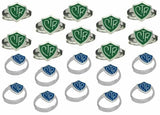 H14B H14G Mormon LDS Unisex CTR Ring Adjustable 20 Pack Blue & Green One Moment In Time