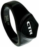 J175 Mormon LDS Unisex CTR Ring Solo Stainless Steel Black Size 8-13 One Moment In Time