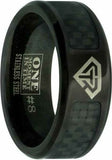 J198 Mormon LDS Unisex CTR Ring Black Carbon Fiber Stainless Steel Size 8-13 One Moment In Time