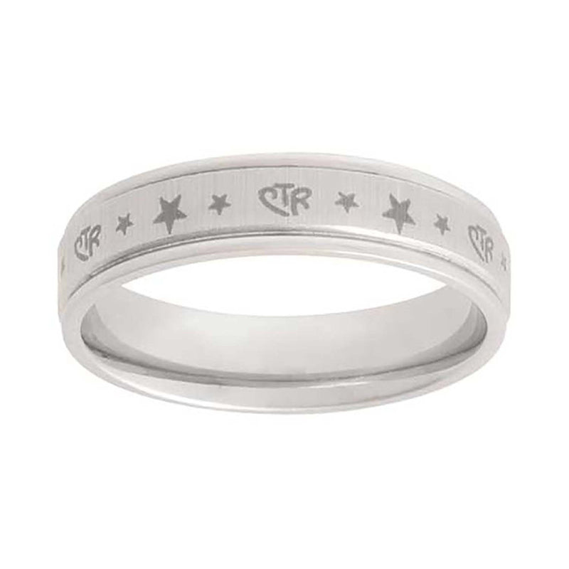 J126 CTR Ring Stainless Steel Aries Star