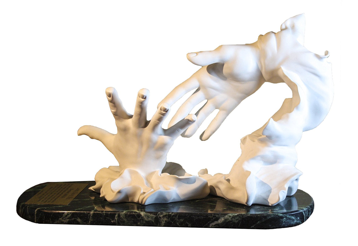 Lord, Save Me Statue - White Cultured Marble /Green Marble Base - 14"x 9.5" - By Marla Whitman - S46 - Christus Collection