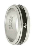 J37 Mormon LDS Unisex CTR Ring Wide Black Stainless Steel Size 4- 10 One Moment In Time