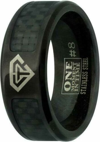 J198 Mormon LDS Unisex CTR Ring Black Carbon Fiber Stainless J198 Mormon LDS Unisex CTR Ring Black Carbon Fiber Stainless