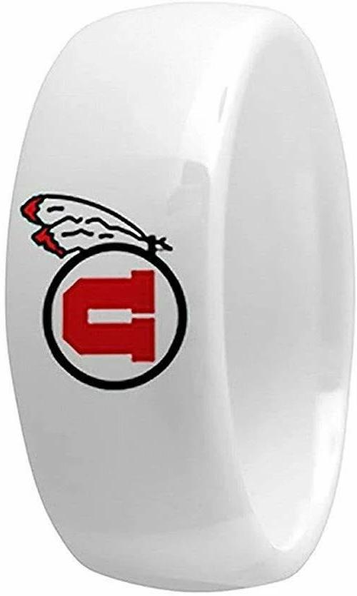 T200 Mormon LDS Unisex CTR Ring University of Utah White Ceramic w/color graphic 7 - 13 One Moment In Time