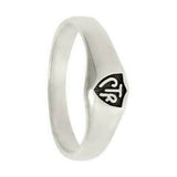 J56 Mormon LDS Unisex CTR Sterling Silver Classic 4mm Black CTR Ring One Moment In Time