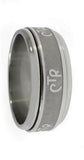 J38F Mormon LDS Unisex CTR Ring Spinner Wide Shiny Stainless Steel One Moment In Time