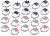 H14PR- H14P Mormon LDS Unisex Ring Adjustable 20 Pack Purple & Pink One Moment In Time