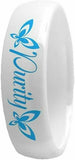 CH1 Mormon LDS Unisex CTR Ring Purity White With Diamond Ceramic One Moment In Time