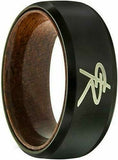 J195 Mormon LDS Unisex CTR Ring Black Magic Tungsten Wood Sleeve One Moment In Time