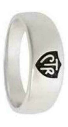 J57 Mormon LDS Unisex CTR Ring Band Plain Alloy Size 5-9 One Moment in Time