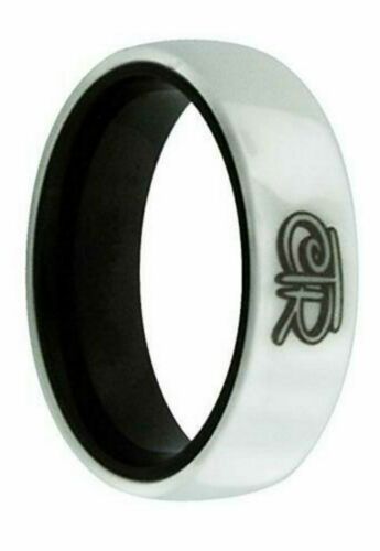 J196 Mormon LDS Unisex CTR Ring White Ceramic & Aluminum Size 5 - 8 One Moment in Time