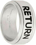 J44W Mormon LDS Unisex CTR Ring Spinner Return Honor Wide Stainless Steel Size 7-14 One Moment In Time