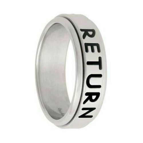 J44N Mormon LDS Unisex CTR Ring Spinner Return Honor Stainless Steel One Moment In Time