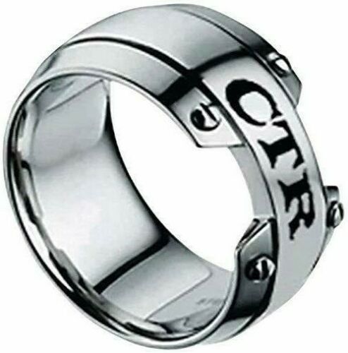 J143 Mormon LDS Unisex CTR Ring Stainless Steel Gost Size 7-13 One Moment in Time