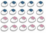 H14B - H14P Mormon LDS Unisex CTR Adjustable CTR Ring 20 Pack Blue and Pink One Moment in Time