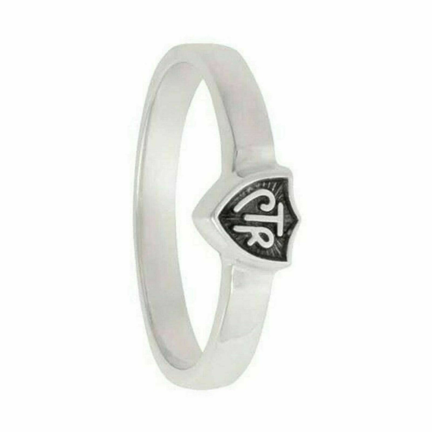 J58 Mormon LDS Unisex CTR Ring Sterling Silver Retro Black Handmade One Moment In Time