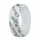 J153 Mormon LDS Unisex CTR Ring Ceramic Choose The Right Sizes 5-10 One Moment In Time