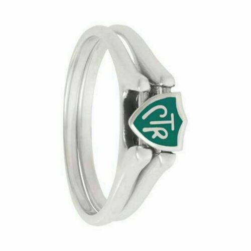 J62G Mormon LDS Unisex CTR Ring Sterling Silver Flip Green Handmade One Moment in Time