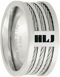 J121S Mormon HLJ LDS Unisex CTR RING Stainless Steel Triple Cable One Moment In Time