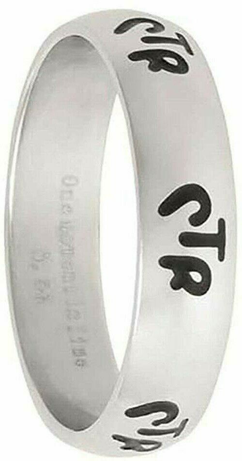 J66 Mormon LDS Unisex CTR RING Stainless Steel Repeat Curve One Moment in Time
