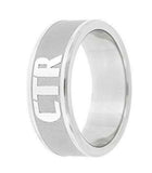 J151 Mormon LDS Unisex CTR Ring Frost Stainless Steel Size 7-13 One Moment In Time