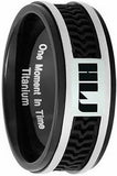 J120s Mormon Spanish Elements CTR Ring Black Titanium with Rubber Inlay One Moment in Time
