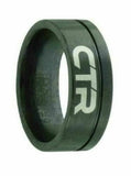 J180 Mormon LDS Unisex CTR Ring Ceramic Blackjack Sliver Size 8- 13 One Moment In Time