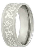 J125 Mormon LDS Unisex CTR Ring Flower Stainless Steel Size 5-10.5 One Moment In Time