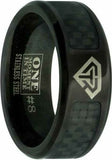 J198 Mormon LDS Unisex CTR Ring Black Carbon Fiber Stainless Steel Size 8-13 One Moment In Time