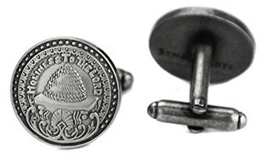 J7CAS Salt Lake Temple DoorKnob Silver Toned Cufflinks