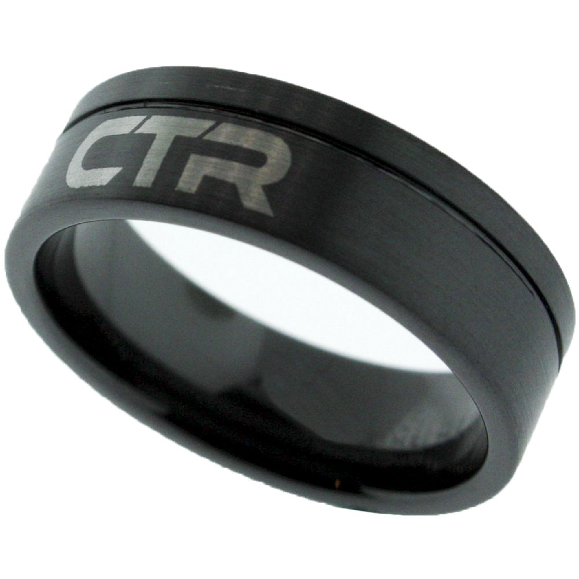 J180 Blackjack Black Ceramic with Silver Inlay Tone CTR Ring