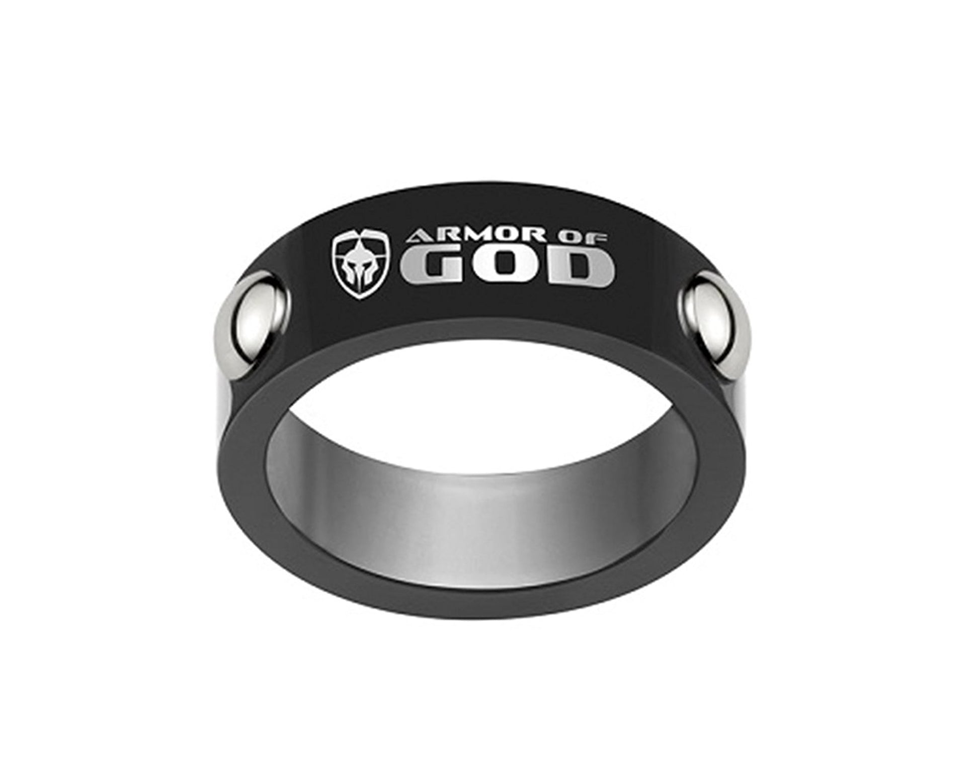 J168 Armor of God Stainless Steel CTR Ring