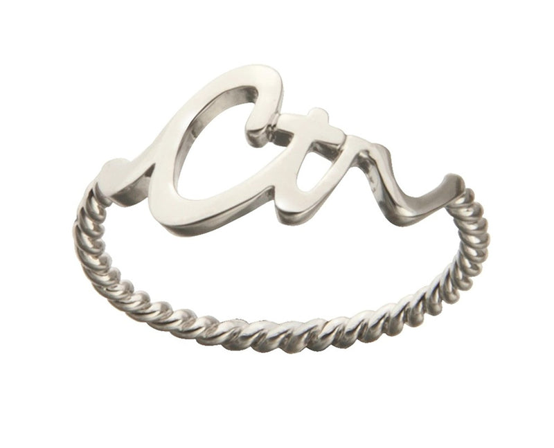 J173 Dainty CTR Ring Stainless Steel Handmade