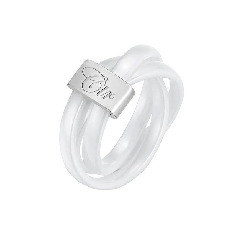J160 Avanti White Diamond Ceramic CTR Ring