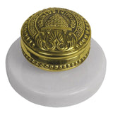 C5  SLC Temple Doorknob Paperweight Electroplated Bronze Tone w/ Marble White Base 