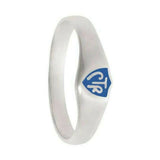 J56B Mormon LDS Unisex CTR Ring Silver Classic Blue Stainless Steel One Moment in Time