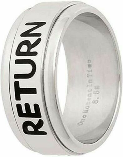 J44W Mormon LDS Unisex CTR Ring Spinner Return Honor Wide Stainless Steel Size 7-14 One Moment In Time