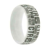 J156 Mormon LDS Unisex CTR Ring Ceramic White Tabloid Size 6-10 One Moment in Time