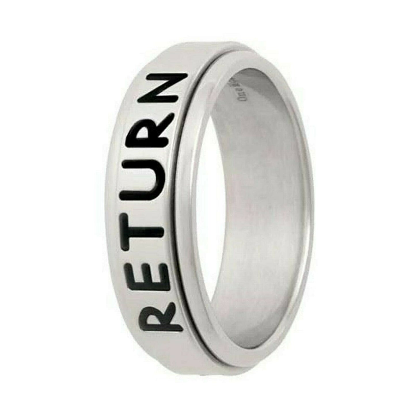J44N Mormon LDS Unisex CTR Ring Spinner Return Honor Stainless Steel One Moment In Time