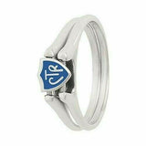 J62B Mormon LDS Unisex CTR Ring Sterling Silver Flip Blue Size 9.5 One Moment in Time