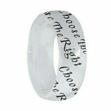 J153 Mormon LDS Unisex CTR Ring Ceramic Choose The Right Sizes 5-10 One Moment In Time