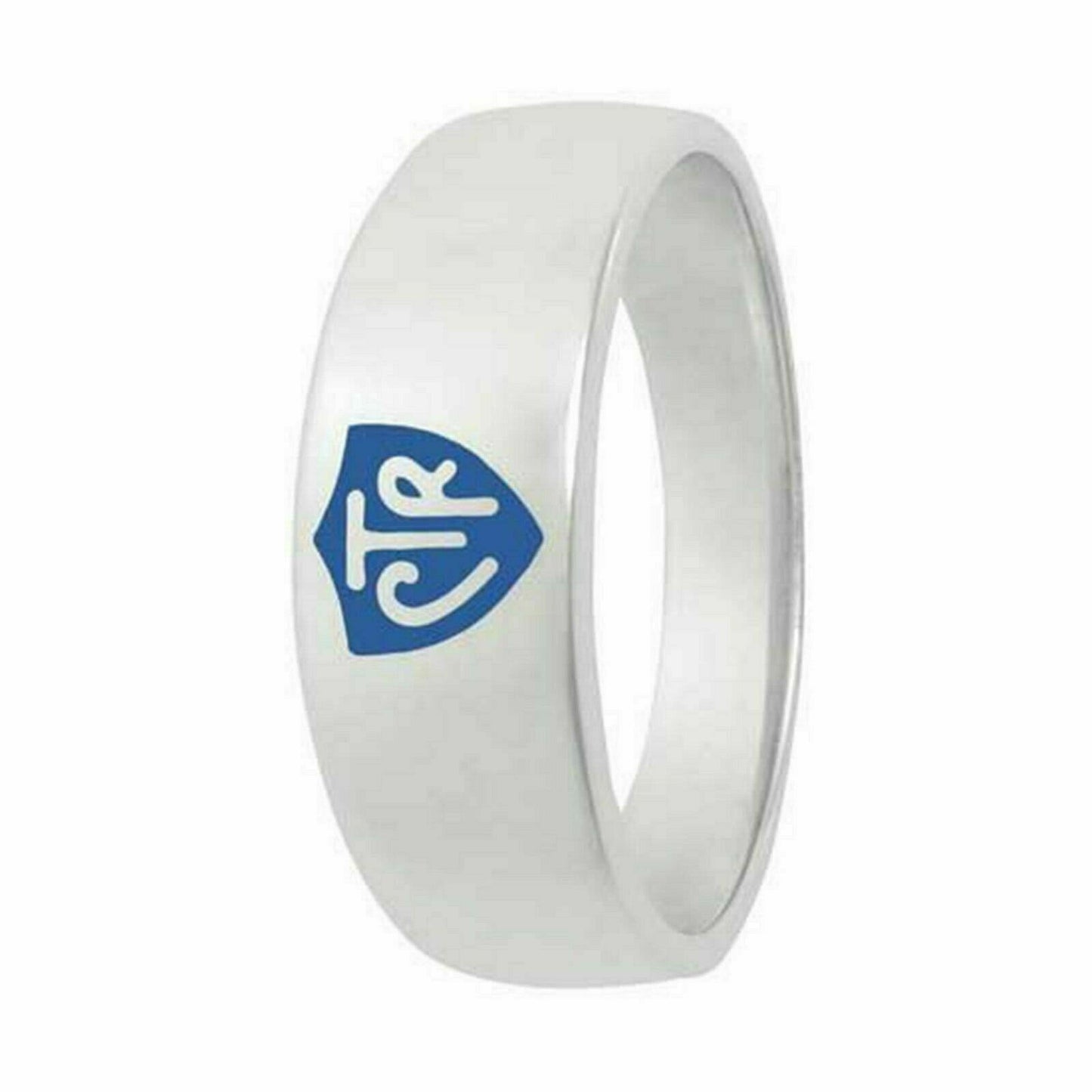 J57B Mormon LDS Unisex CTR Blue Sterling Silver Ring Mormon RWH One Moment In Time