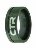 J180 Mormon LDS Unisex CTR Ring Ceramic Blackjack Sliver Size 8- 13 One Moment In Time