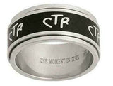 J38 Mormon LDS Unisex CTR Ring Black Stainless Steel Size 6- 15 One Moment In Time