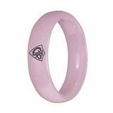 J152 Mormon LDS Unisex CTR Ring Ceramic Pink Lady Size 5-10 One Moment in Time