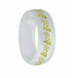 J157 Mormon LDS Unisex CTR Rings Halo White Ceramic Halo Gold Tone One Moment In Time