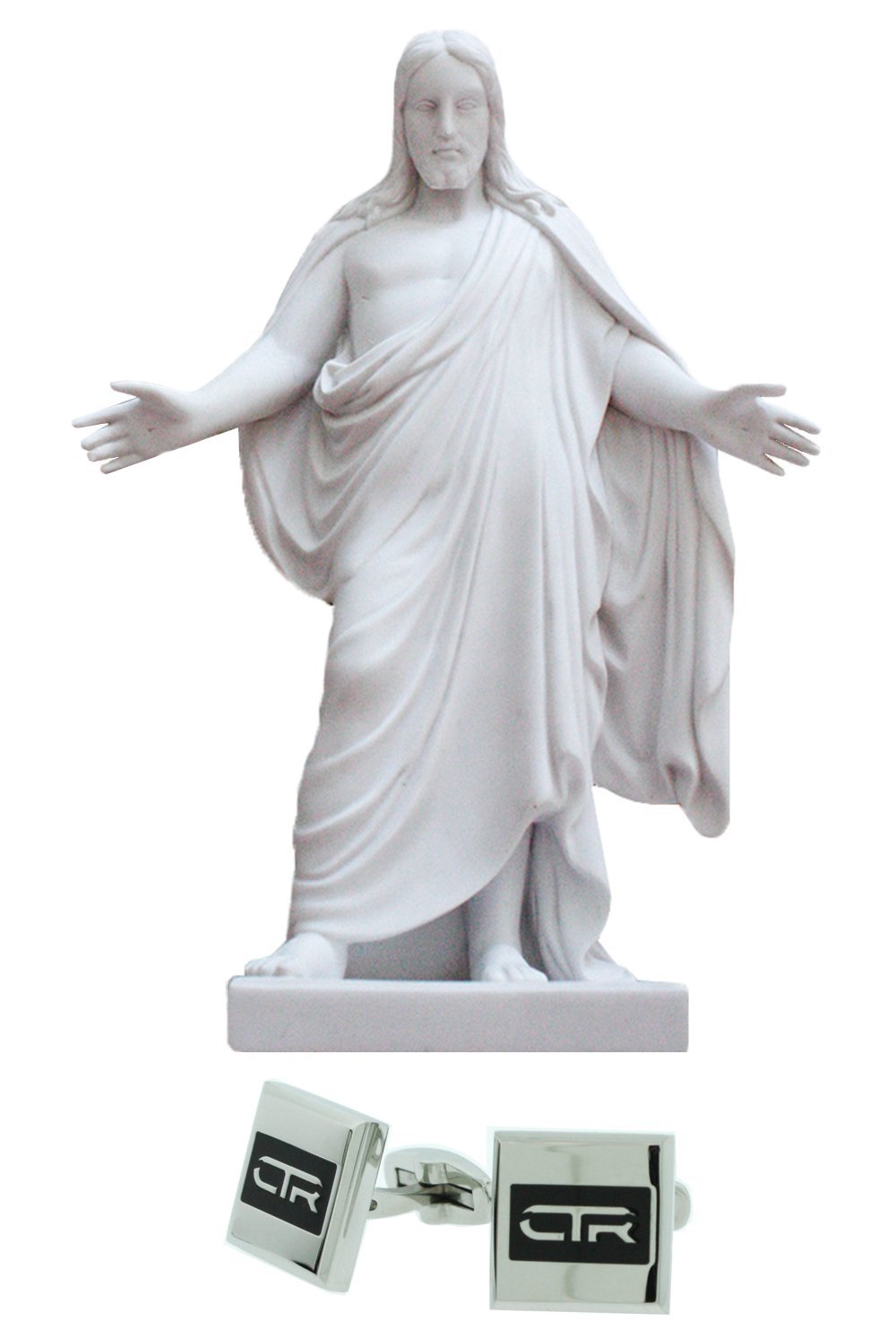 L1 CTR Cufflink Stainless Steel and 10" Christus Statue Combination