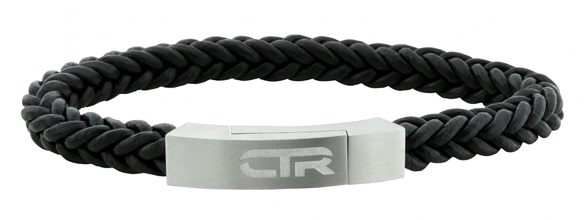 L3 Leather & Stainless Steel CTR bracelet with Magnetic Clasp Surface 